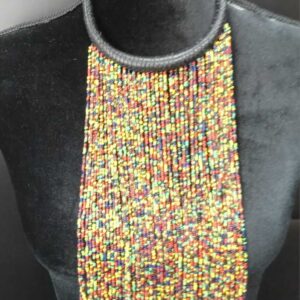 Leather Beaded Necklace Multicoloured