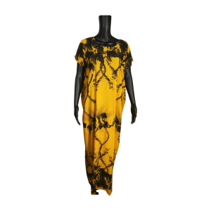 Papaya Mumu Dress African Adire silk boubou dress| danshiki | Kaftan| Handmade African print dress